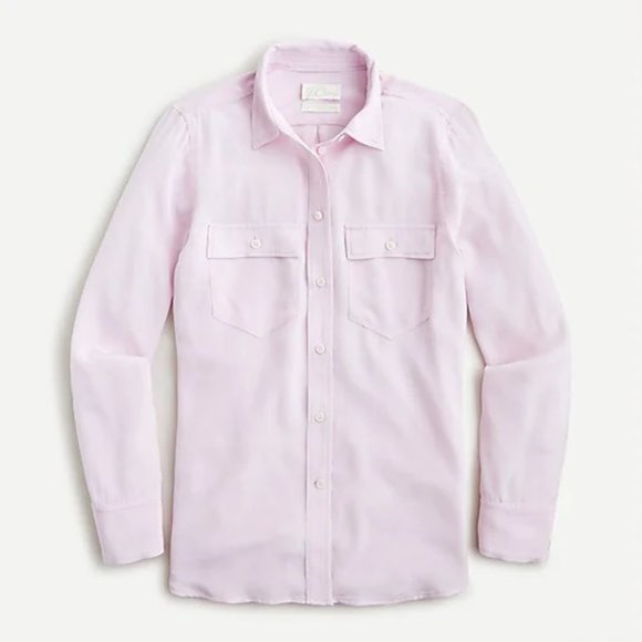 J. Crew Silk Shirt Ashen Quartz - Picture 1 of 5